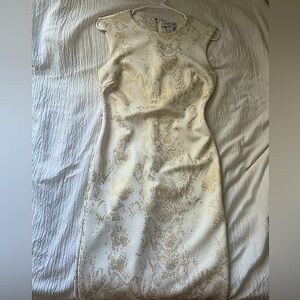 Long white and gold dress